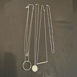 Silver fashion necklaces set of 4 adjustable lengths EUC